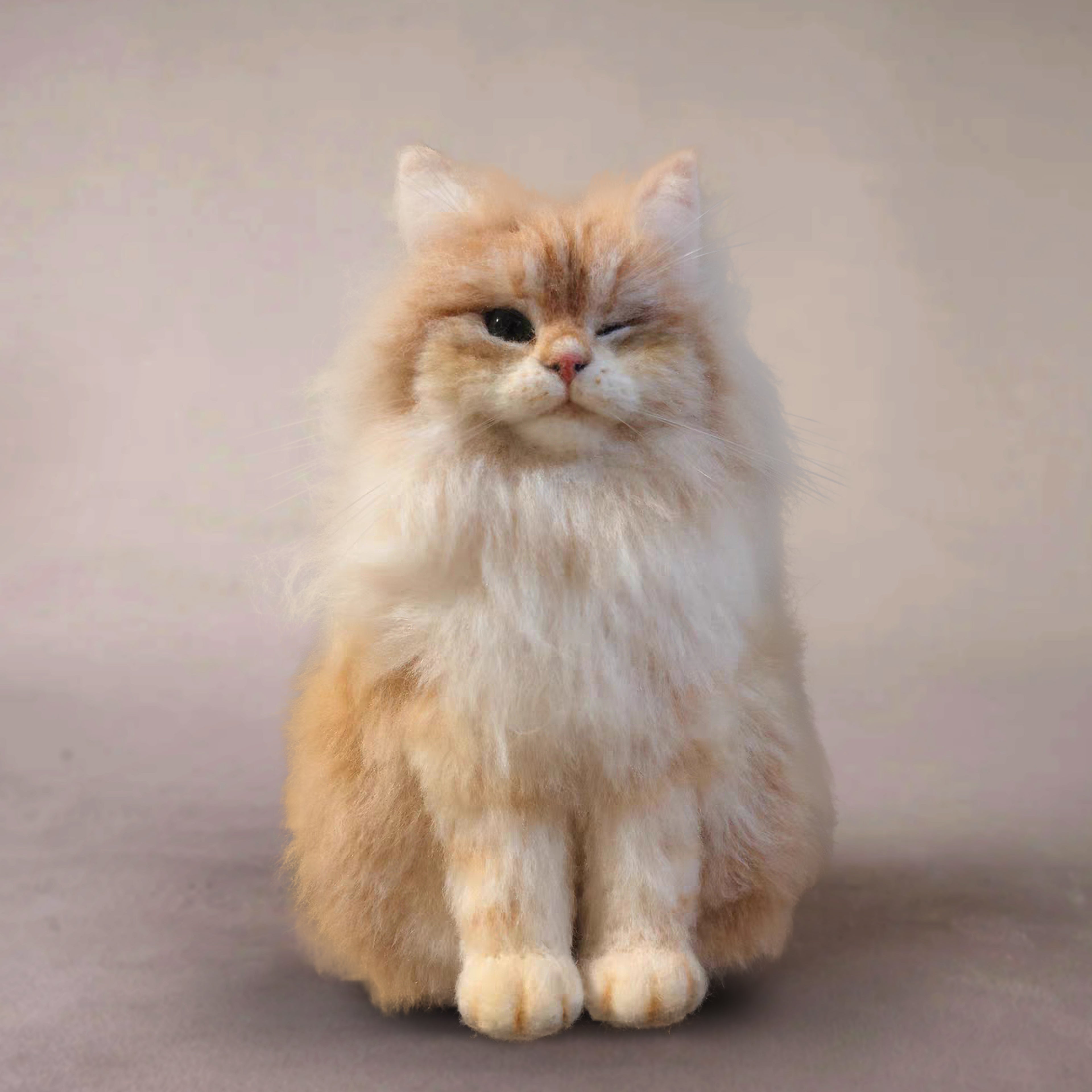 Custom Plush Portrait Cat – Handmade Tribute to Your Precious Feline Friend