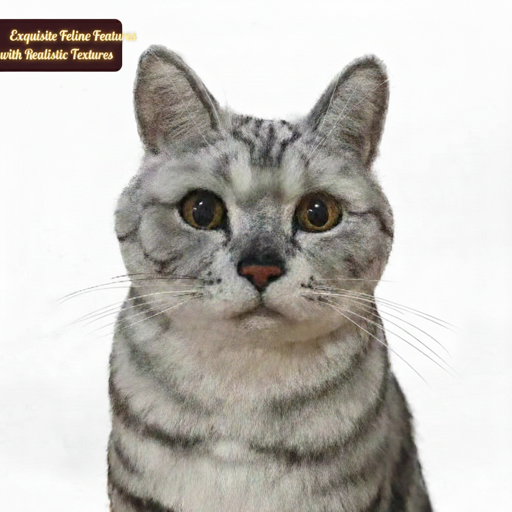Custom 3D Felt Cat Sculptures - Realistic Cat Replicas From Photos
