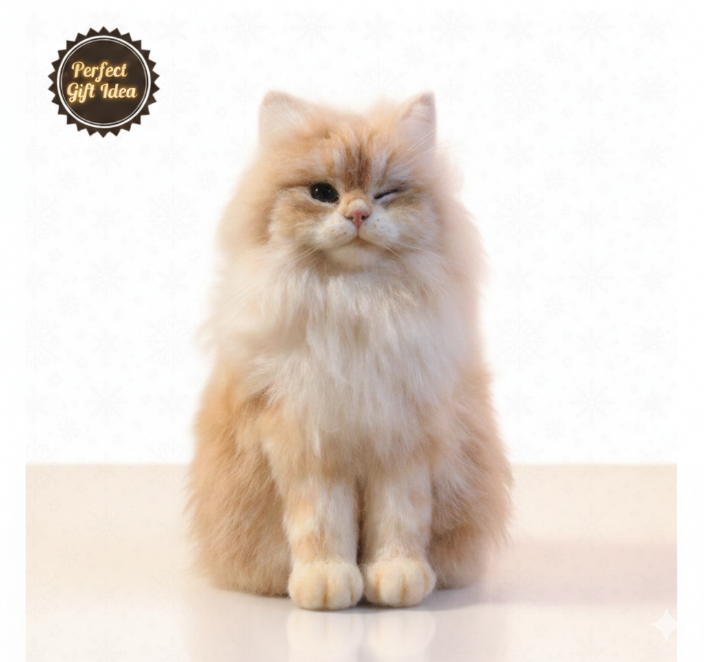 Custom 3D Felt Cat Sculptures - Realistic Cat Replicas From Photos