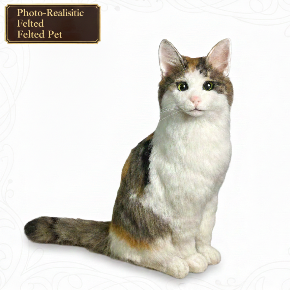 Custom 3D Felt Cat Sculptures - Realistic Cat Replicas From Photos