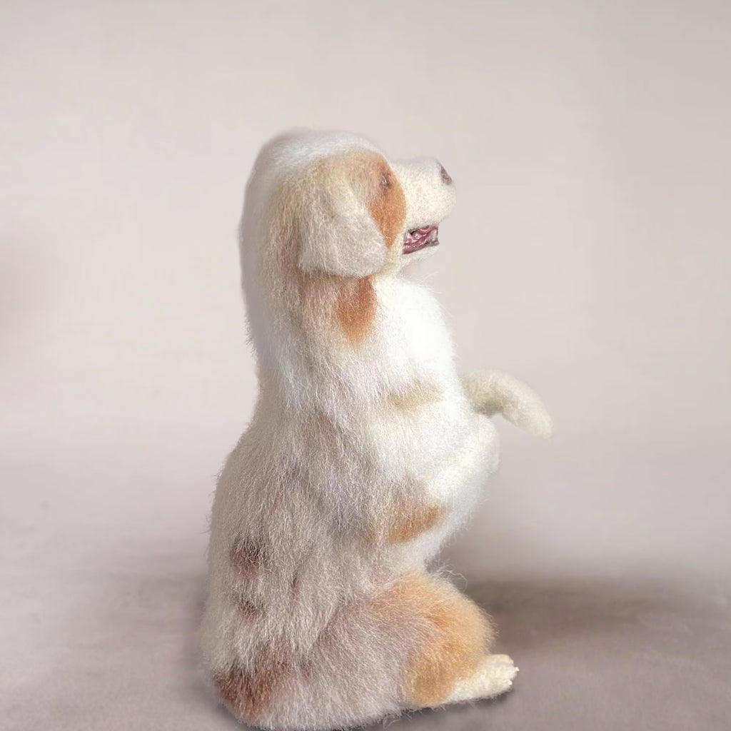 Custom 3D Needle Felted Dog Replica - Personalized Stuffed Animal from Your Pet's Photos